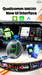 PlayAiBox Qualcomm 6350 Android15 Wireless Carplay AI Box 8GB+128GB Mirrolink 5G Network HDMI Car Multimedia for YouTube Netflix