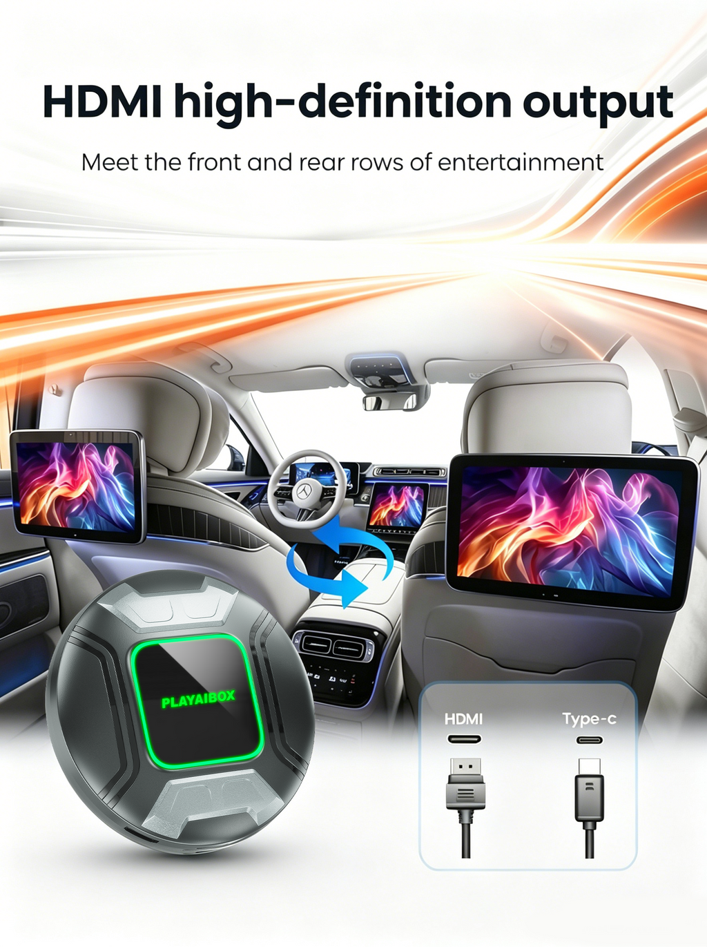PlayAiBox Qualcomm 6350 Android15 Wireless Carplay AI Box 8GB+128GB Mirrolink 5G Network HDMI Car Multimedia for YouTube Netflix