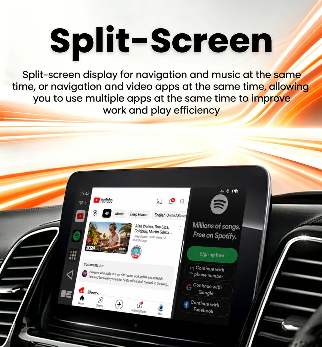 PlayAiBox Qualcomm 6350 Android15 Wireless Carplay AI Box 8GB+128GB Mirrolink 5G Network HDMI Car Multimedia for YouTube Netflix