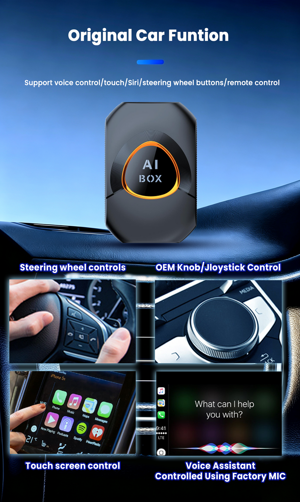 Wireless CarPlay Adapter. Built-in Android 15 System for Android Boxes. 2G + 16GB, Plug and Play, Can Download Any Application.