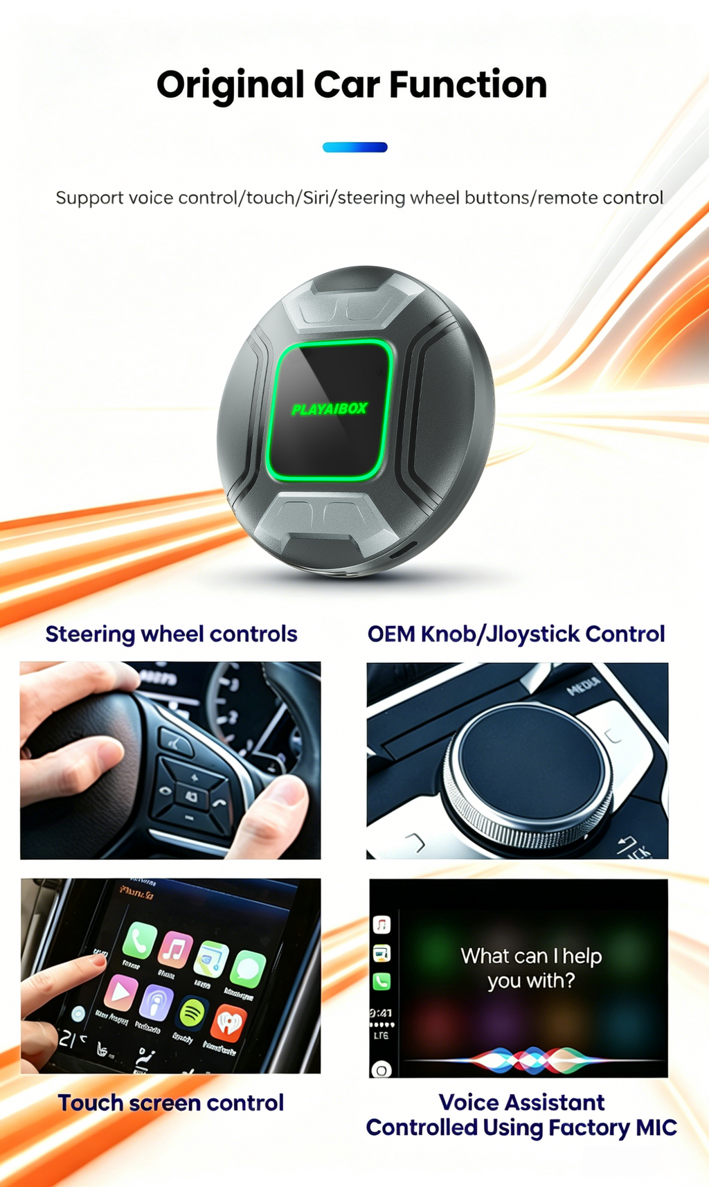 PlayAiBox Qualcomm 6350 Android15 Wireless Carplay AI Box 8GB+128GB Mirrolink 5G Network HDMI Car Multimedia for YouTube Netflix