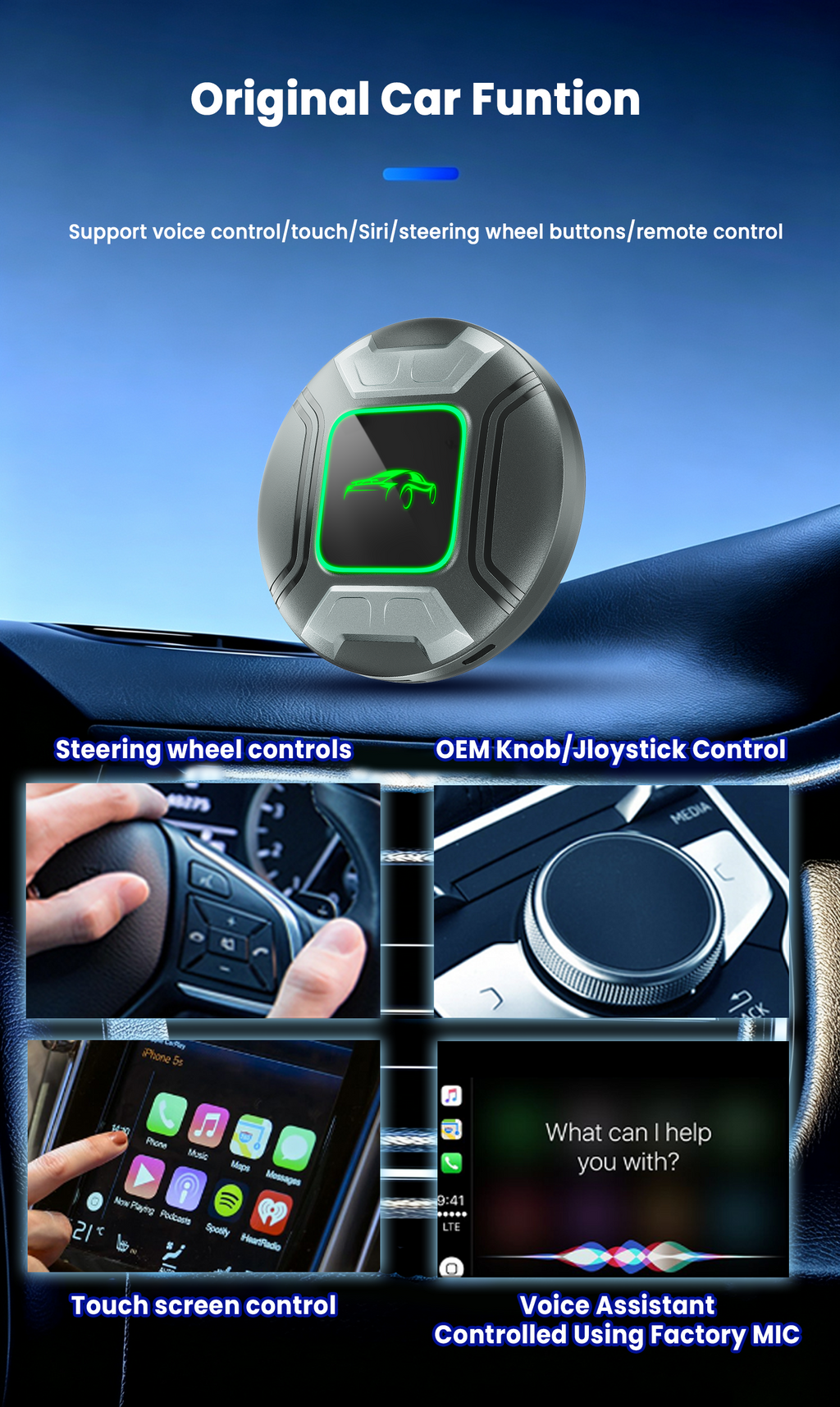PlayAiBox Android 15 System CarPlay Video Box 4G+64GB Support HDMI Output with Massive Apps Wireless Adapter for Youtube/Netflix
