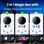 Playaibox CarPlay Ai Box 4GB+64GB Car Smart Box Android15 Wireless Apple Android Auto CarPlay Adapter AiBox Android 15 Carplay