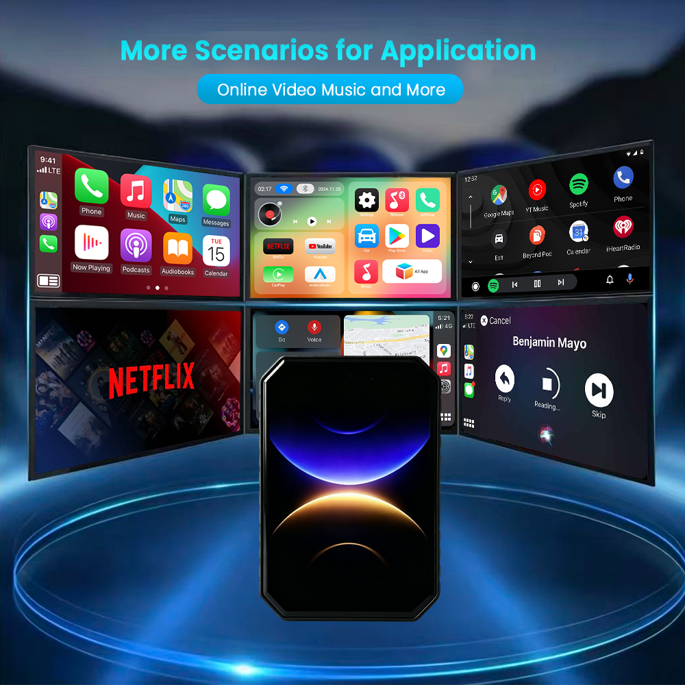 Carplay Wireless Adapter, AI Box Carplay Supports for Netflix/YouTube/TF Card, 2GB+16GB Magic Box Adapter, Plug & Play