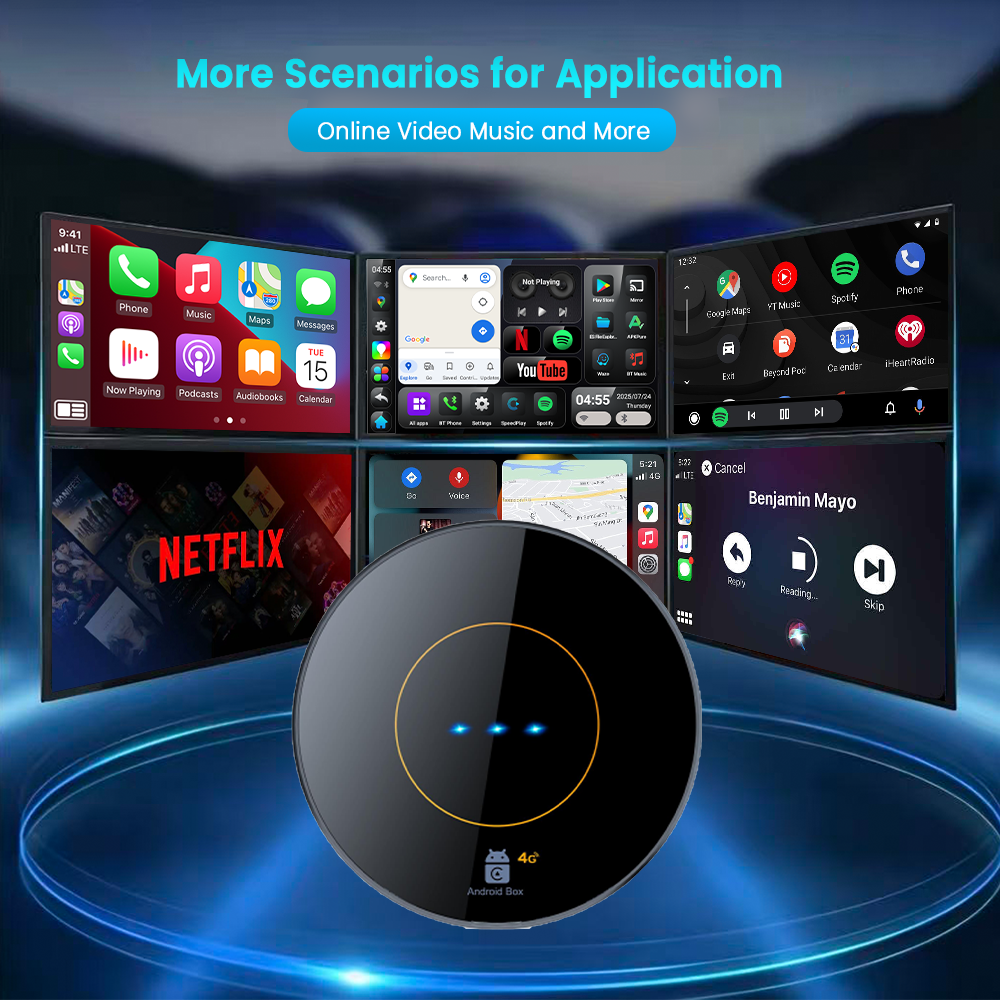 Playaibox CarPlay Ai Box 4GB+64GB Car Smart Box Android15 Wireless Apple Android Auto CarPlay Adapter AiBox Android 15 Carplay