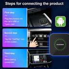 Newest Android 15 System CarPlay AI Box 4G+64GB Wireless Adapter Car Multimedia Player Supports Split Screen & Multi Apps