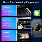 Wireless CarPlay Adapter. Built-in Android 15 System for Android Boxes. 2G + 16GB, Plug and Play, Can Download Any Application.