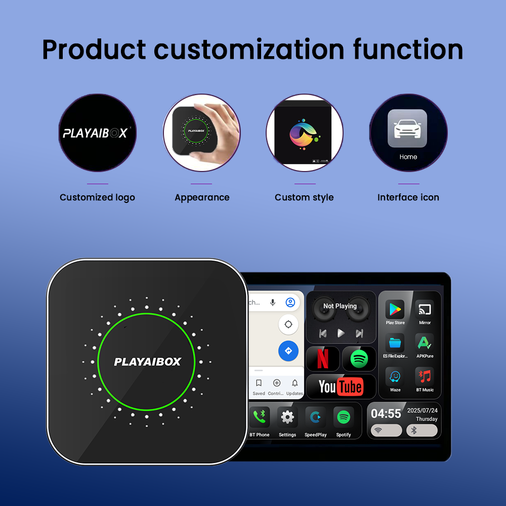 Newest Android 15 System CarPlay AI Box 4G+64GB Wireless Adapter Car Multimedia Player Supports Split Screen & Multi Apps