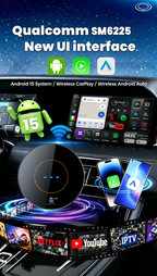 Playaibox CarPlay Ai Box 4GB+64GB Car Smart Box Android15 Wireless Apple Android Auto CarPlay Adapter AiBox Android 15 Carplay