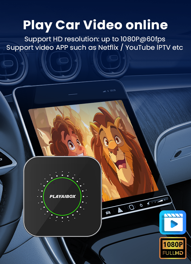 PlayAiBox Qualcomm 6115 Android Box 4G + 64GB CarPlayAndroid 15 Tbox with a Large Number of Apps, AI Video Box, Wireless Adapter