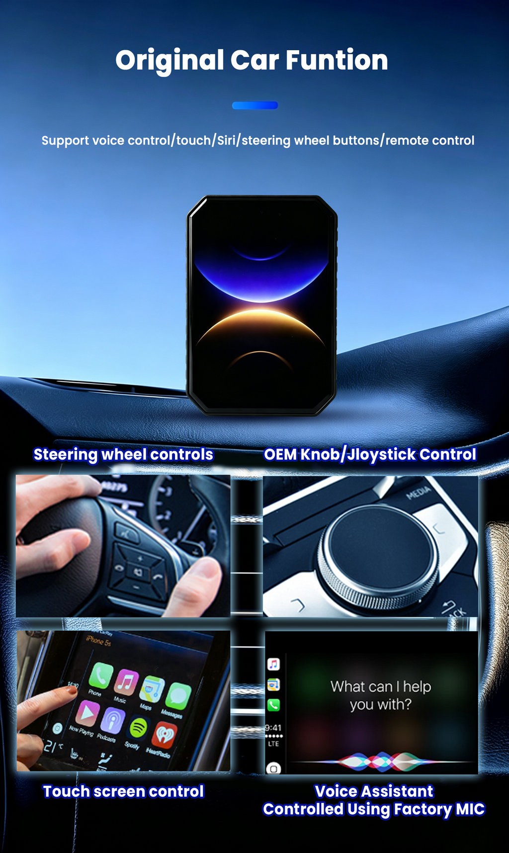 Carplay Wireless Adapter, AI Box Carplay Supports for Netflix/YouTube/TF Card, 2GB+16GB Magic Box Adapter, Plug & Play