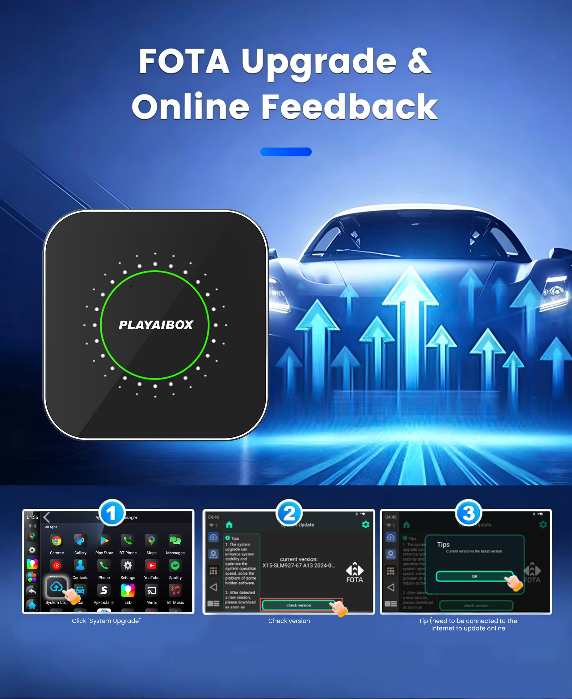 PlayAiBox Qualcomm 6115 Android Box 4G + 64GB CarPlayAndroid 15 Tbox with a Large Number of Apps, AI Video Box, Wireless Adapter