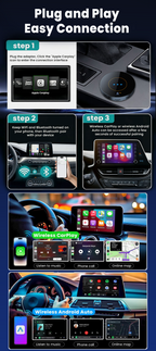 Playaibox CarPlay Ai Box 4GB+64GB Car Smart Box Android15 Wireless Apple Android Auto CarPlay Adapter AiBox Android 15 Carplay