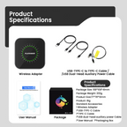 Newest Android 15 System CarPlay AI Box 4G+64GB Wireless Adapter Car Multimedia Player Supports Split Screen & Multi Apps