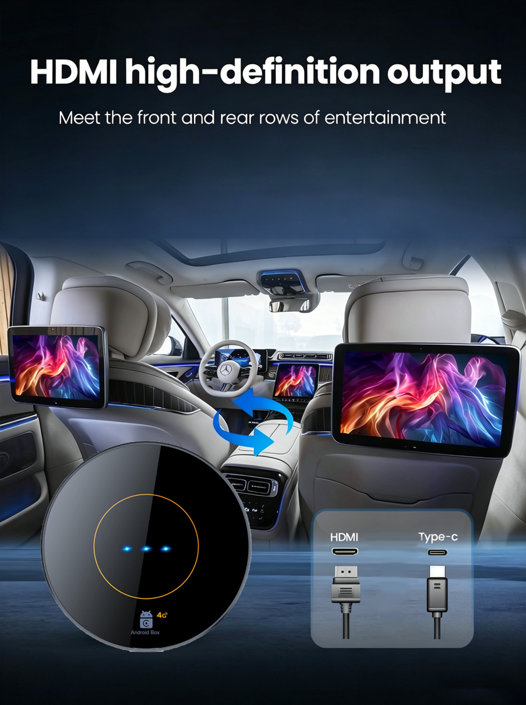 Playaibox CarPlay Ai Box 4GB+64GB Car Smart Box Android15 Wireless Apple Android Auto CarPlay Adapter AiBox Android 15 Carplay