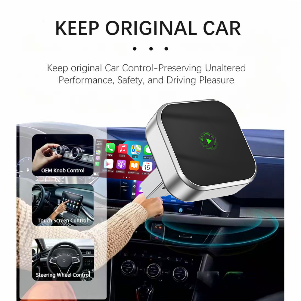 Automatic Connection Wireless CarPlay Adapter 2 in 1 Plug and Play Smart Box for Cars