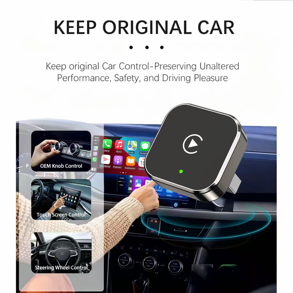 Wireless CarPlay Adapter, Supports Wired to Wireless Conversion for Android Auto and Apple Connectivity