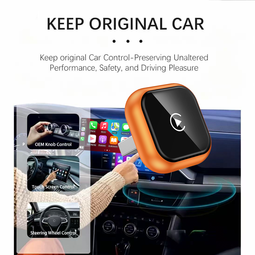 Wireless Carplay Adapter for iPhone Latest Upgrade,  Wired to Wireless for Apple Car Play Plug & Play, Zero-Lag Auto-Connect GPS