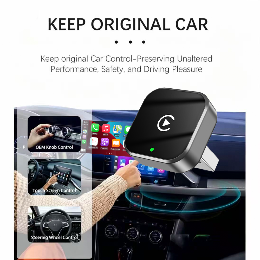 Wireless CarPlay (Apple/Android 2-in-1) Supports Phone Calls, Navigation, and Music Playback