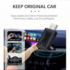 Classic Design 2-in-1 Wireless CarPlay Adapter, Stable Compatibility, Suitable for Apple and Android Car Infotainment Systems.
