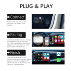 Classic Design 2-in-1 Wireless CarPlay Adapter, Stable Compatibility, Suitable for Apple and Android Car Infotainment Systems.