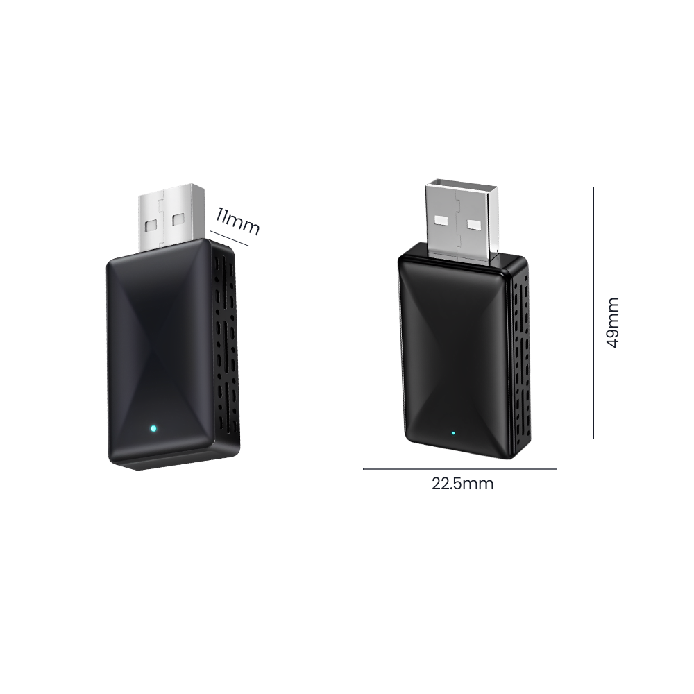 Classic Design 2-in-1 Wireless CarPlay Adapter, Stable Compatibility, Suitable for Apple and Android Car Infotainment Systems.