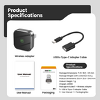 2-in-1 Wireless CarPlay & Android Auto Adapter - Automatic Connection Plug and Play USB Dongle