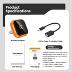 Wireless Carplay Adapter for iPhone Latest Upgrade,  Wired to Wireless for Apple Car Play Plug & Play, Zero-Lag Auto-Connect GPS