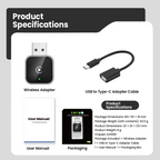 2026 New Model. Wired CarPlay to Wireless CarPlay. Compatible with Both Android and Apple Devices. Ultra-mini, Stable Connection