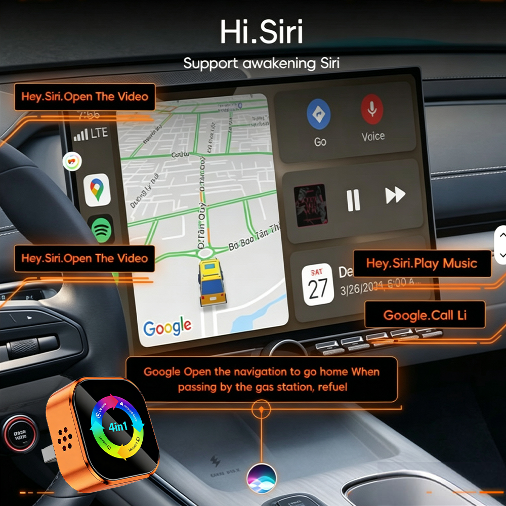 NEW 4-in-1 Wireless CarPlay Dongle Is Plug-and-play, Stable, and Connects Via CarPlay/Android Auto/Android Mirror/Apple Mirror.