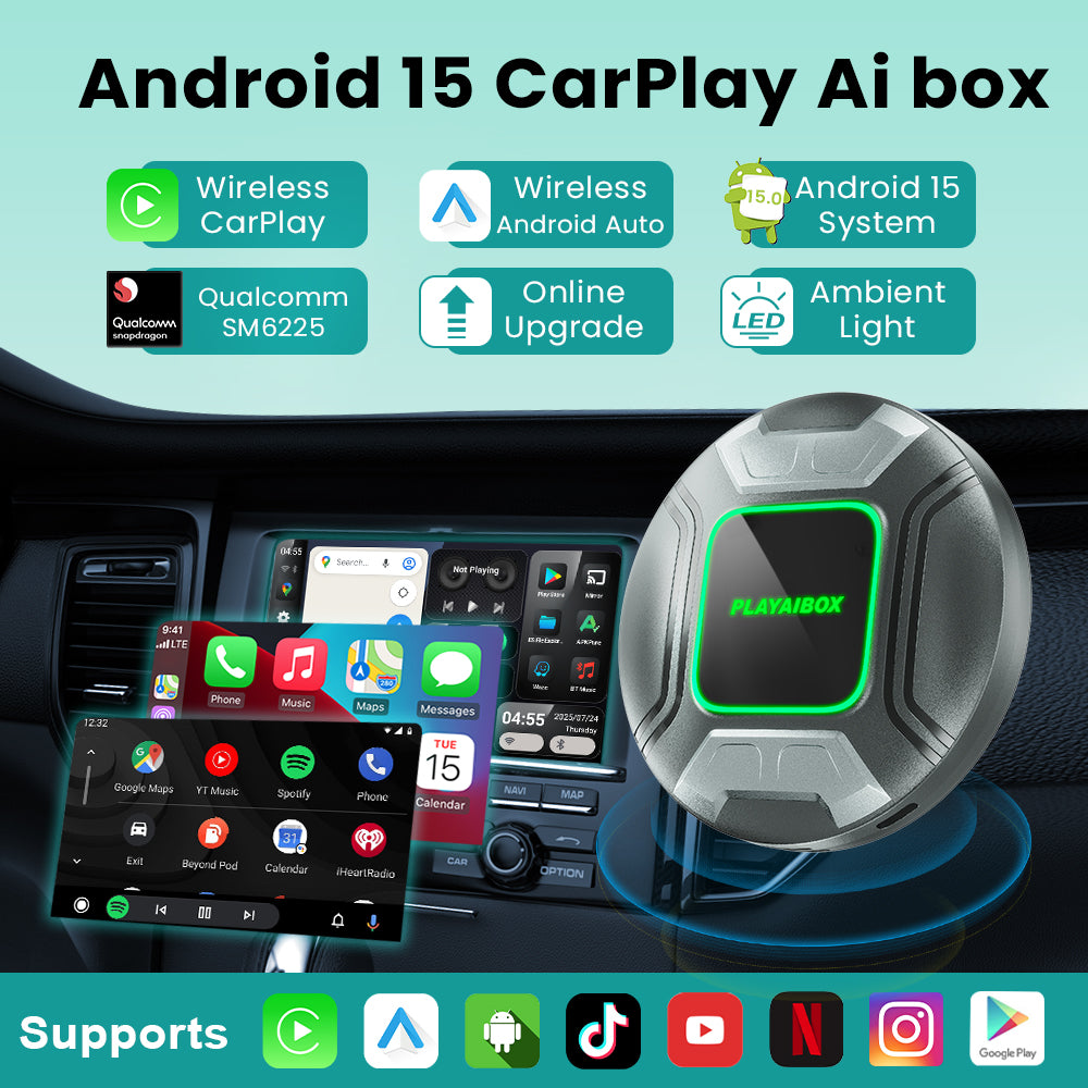 PLAYAIBOX Android 15.0 CarPlay Ai Box
