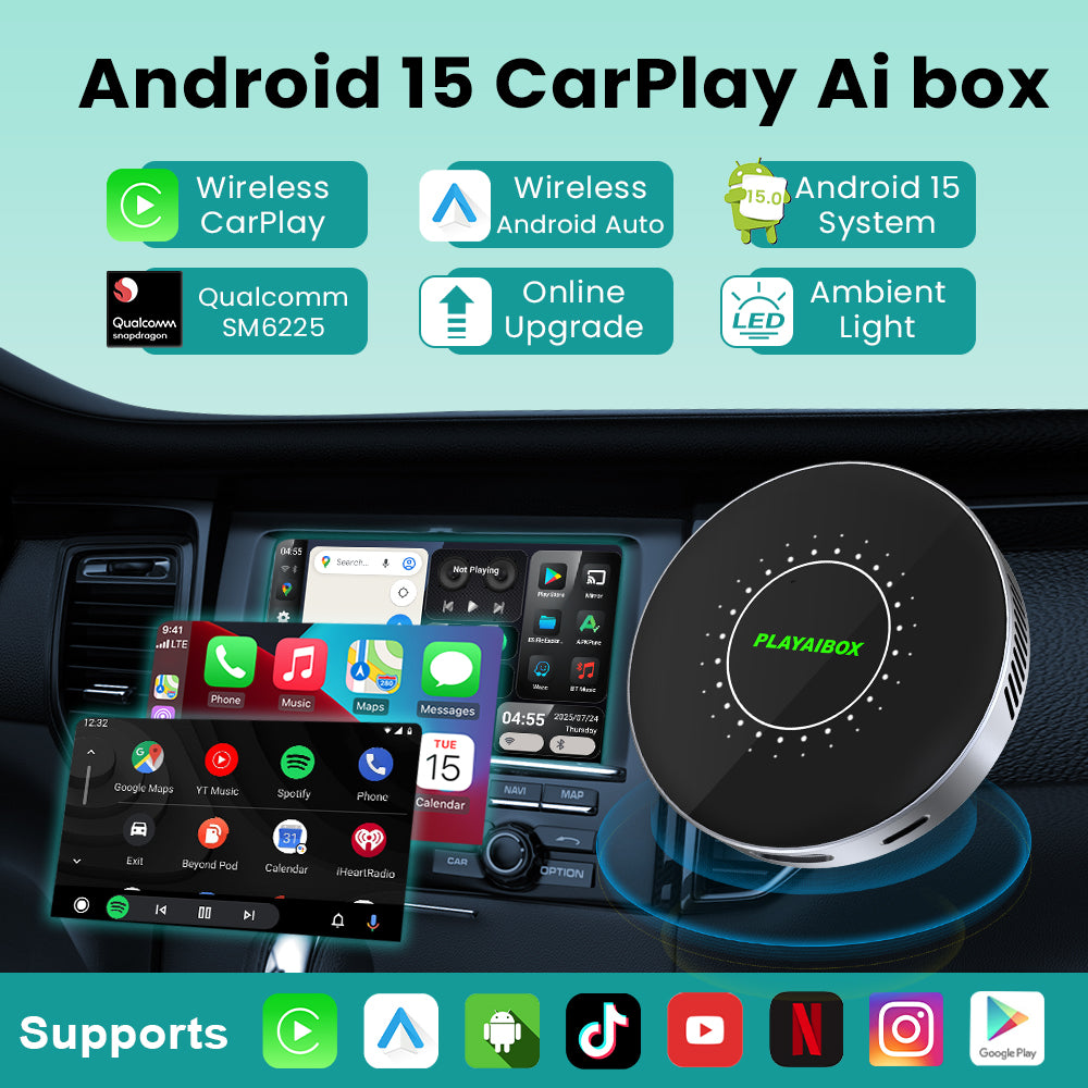 PLAYAIBOX Android 15.0 CarPlay Ai Box