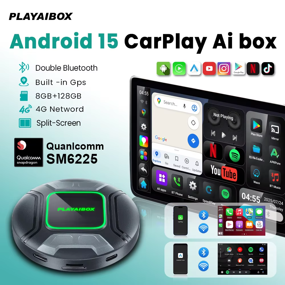 PLAYAIBOX Android 15.0 CarPlay Ai Box
