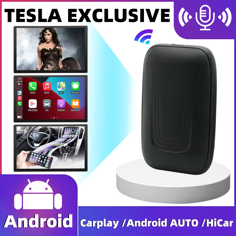 Tesla In-car Wireless CarPlay, 2+16GB Android Box, Built-in YouTube, Netflix, and Other Apps.Tesla Wireless CarPlay Android Box