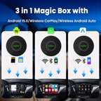 PlayAiBox Android 15 System Wireless CarPlay Ai Box 4GB+64GB Built-in Gps for Youtube Netflix for OEM Car With Wired Carplay