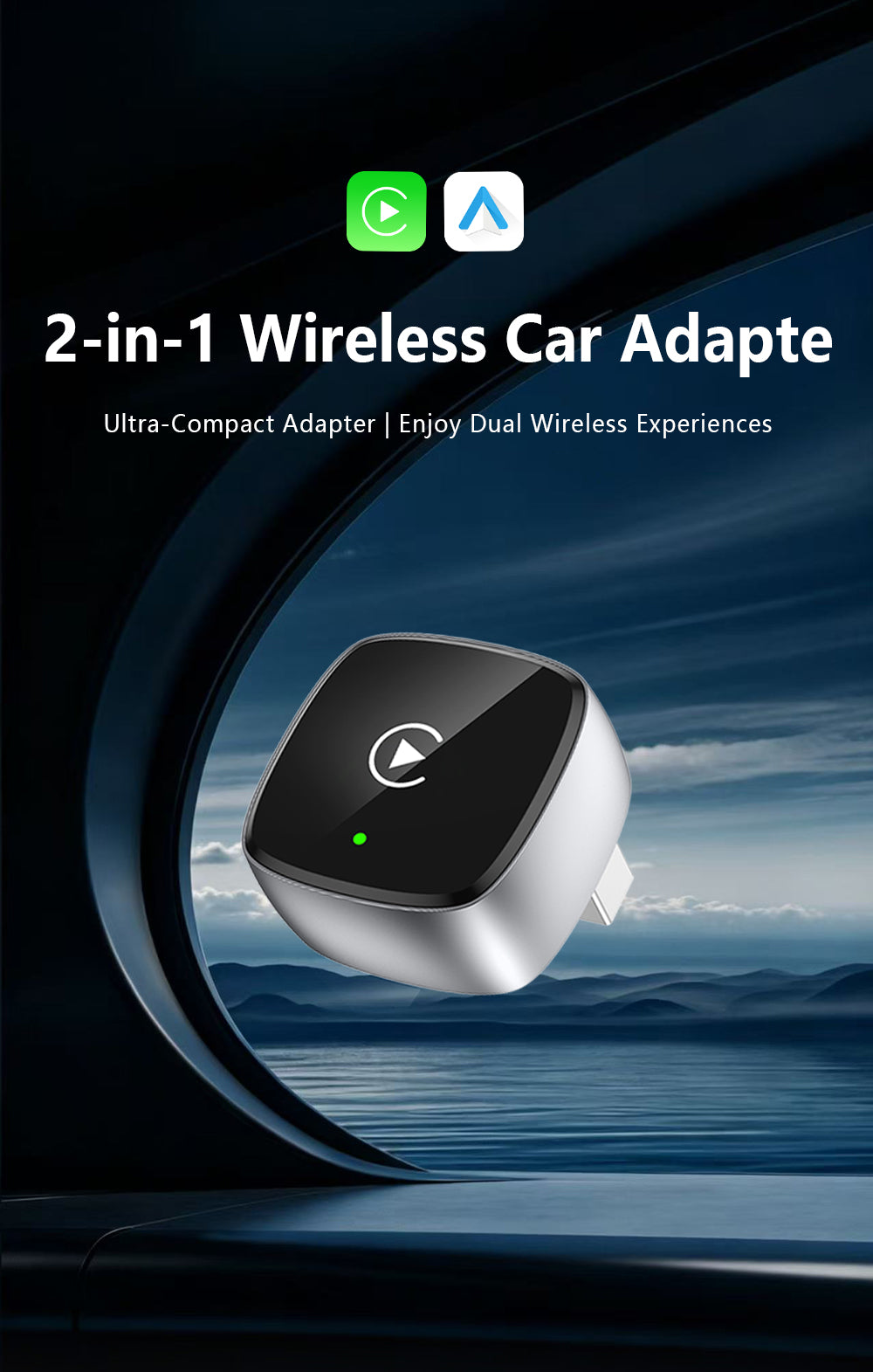 Wireless CarPlay Adapter 2026 Upgrade Mini Design,Plug & Play  - Easy Use Fast Stable Connection Car Play for iPhone & Android
