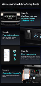 Classic Design 2-in-1 Wireless CarPlay Adapter, Stable Compatibility, Suitable for Apple and Android Car Infotainment Systems.