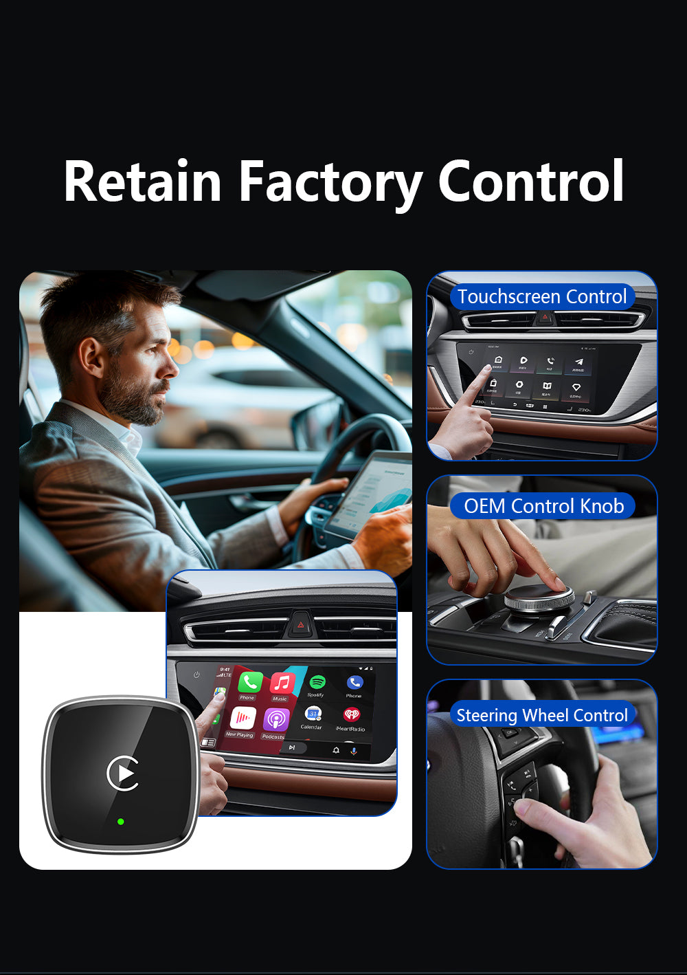 Wireless CarPlay Adapter 2026 Upgrade Mini Design,Plug & Play  - Easy Use Fast Stable Connection Car Play for iPhone & Android