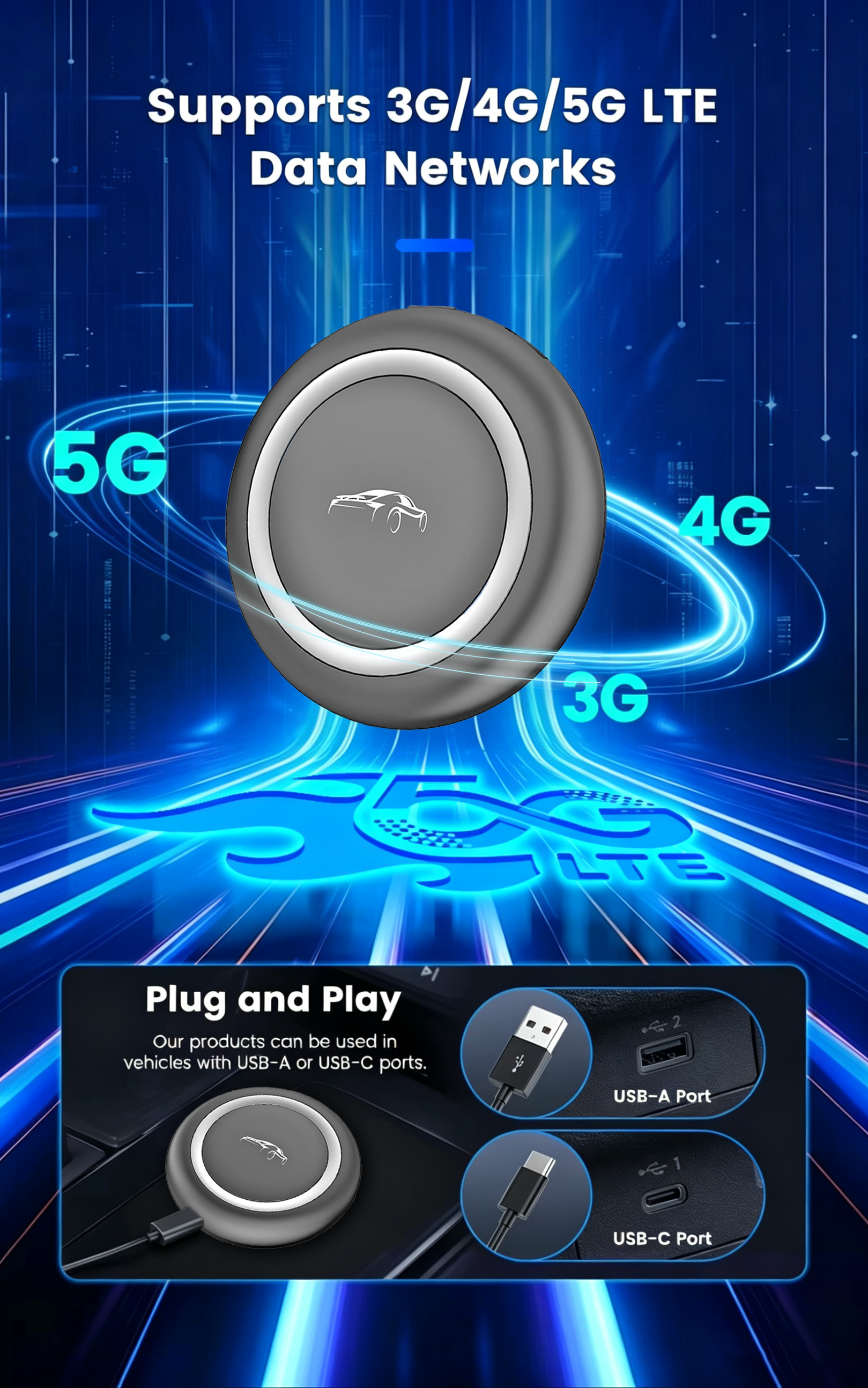 PlayAiBox15 System Car Multimedia 4G 64GB CarPlay Android 13 Tbox with Massive Apps AI Video Box Wireless Adapter for Youtube