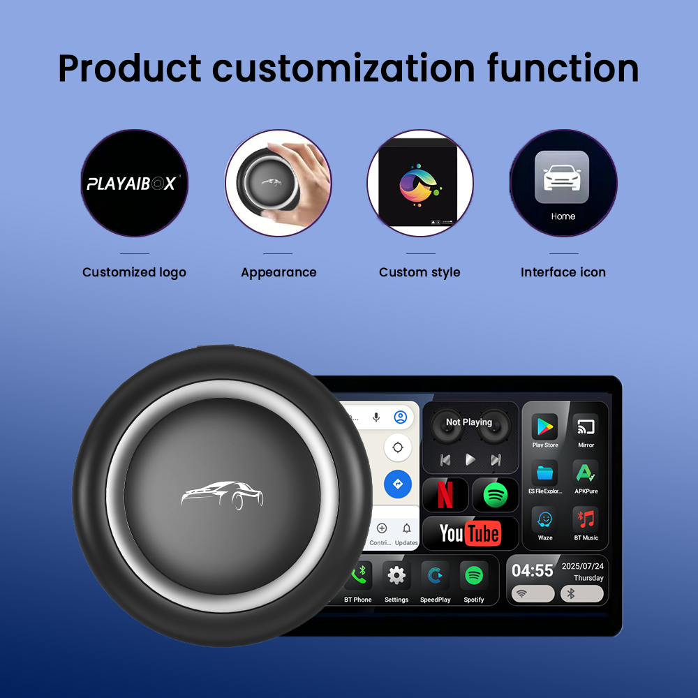 PlayAiBox15 System Car Multimedia 4G 64GB CarPlay Android 13 Tbox with Massive Apps AI Video Box Wireless Adapter for Youtube