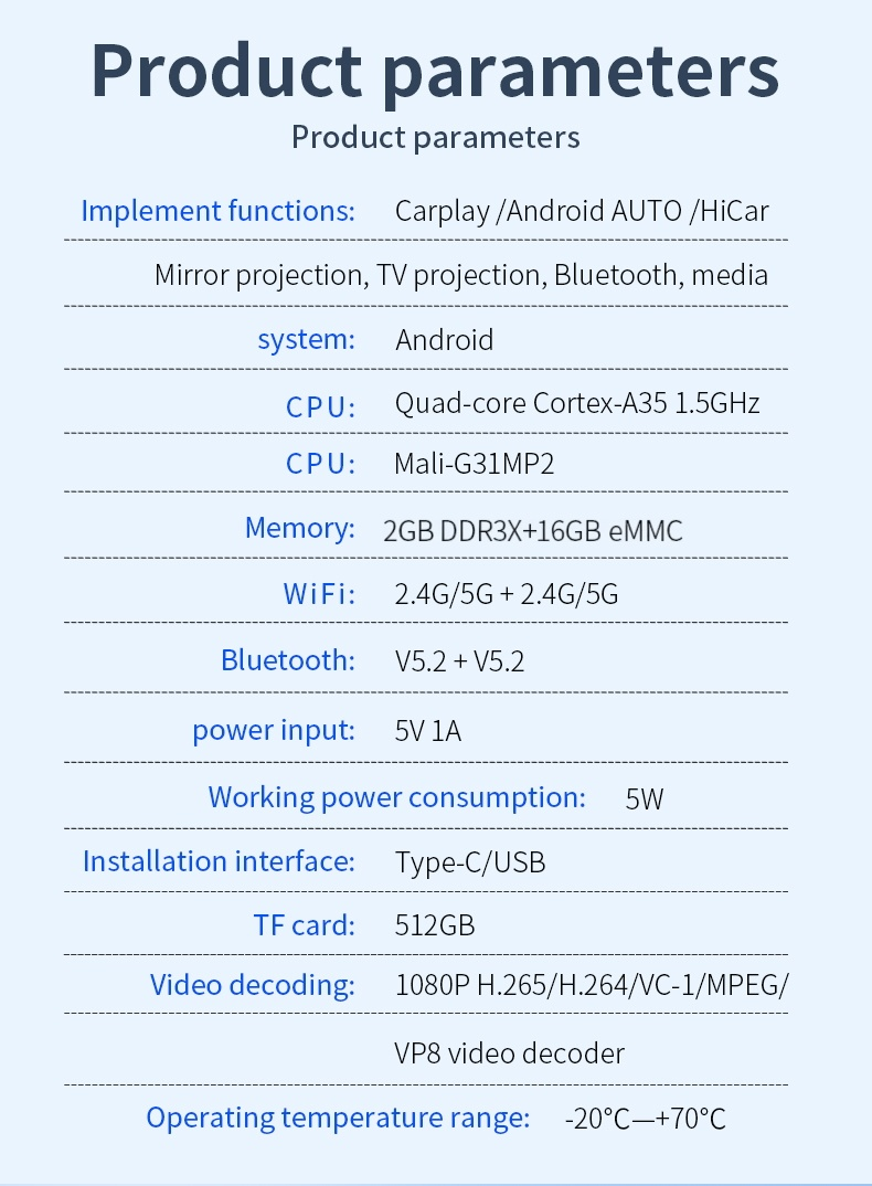 Tesla In-car Wireless CarPlay, 2+16GB Android Box, Built-in YouTube, Netflix, and Other Apps.Tesla Wireless CarPlay Android Box