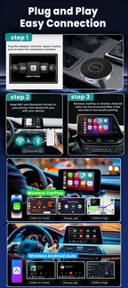 PlayAiBox Android 15 System Wireless CarPlay Ai Box 4GB+64GB Built-in Gps for Youtube Netflix for OEM Car With Wired Carplay