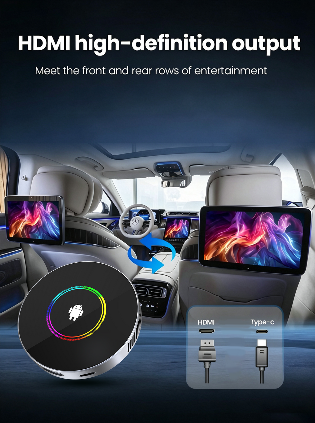 PlayAiBox Android 15 System CarPlay Ai Box 4GB+64GB 4G Netword HDMI Built in GPS for Youtube/Netflix Smart Intelligent Systems