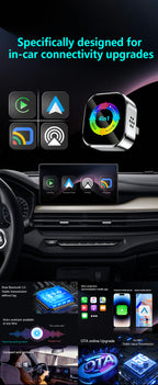 Ultra-stable 4-in-1 CarPlay, Supports Wired CarPlay to Wireless CarPlay/Android Auto/Apple/Android Mirroring