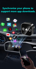 Wireless Carplay Multimedia Adapter4 in 1, Supports CarPlay Android Auto AirPlay Mirror Link Automatic Connection, Plug and Play