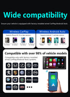 4-in-1 Wireless CarPlay Dongle, Plug and Play, Supports Video Playback Via CarPlay/Android Auto/Android Mirror/Apple Mirror.
