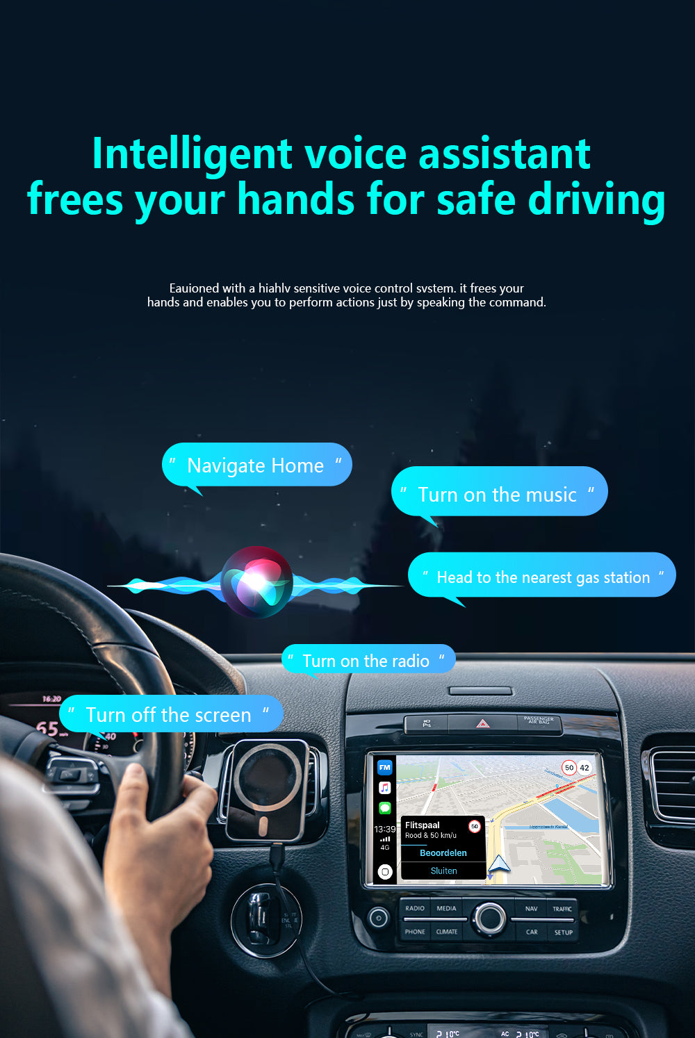 4 in 1 Wireless CarPlay Android Auto Adapter for OEM Wired Cars, USB Plug and Play for iPhone & Android Mirror Connection