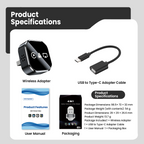 Wireless Carplay Multimedia Adapter4 in 1, Supports CarPlay Android Auto AirPlay Mirror Link Automatic Connection, Plug and Play