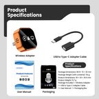 4 in 1 Wireless CarPlay Android Auto Adapter for OEM Wired Cars, USB Plug and Play for iPhone & Android Mirror Connection