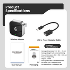 Original Car Wired CarPlay to Wireless CarPlay 2-in-1 Adapter, Supports Apple and Android Connectivity, CarPlay Box